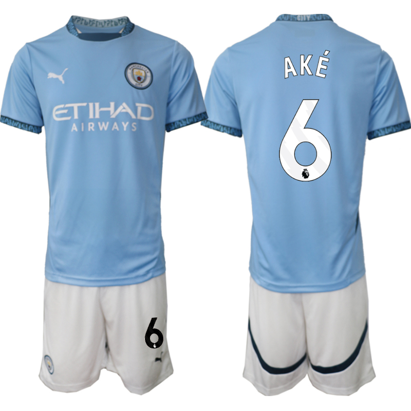 Men 2024-2025 Club Manchester City home blue #6 Soccer Jersey->->Soccer Club Jersey